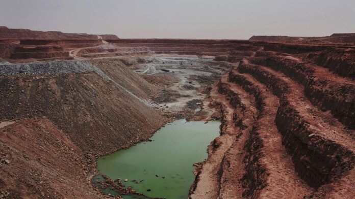 The Tamgak open air uranium mine is seen at Areva's Somair uranium mining facility in Arlit